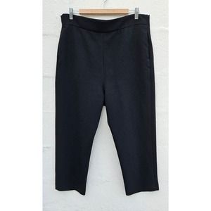 Rosetta Getty Pants 8 Black Cropped Pull On High Waist‎ Straight Leg Trousers